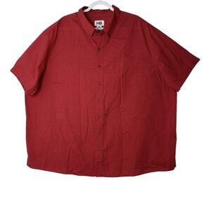 HB‎ Harbor Bay Shirt Mens 3XL Red Solid Short Sleeve Button Down Casual Pocket